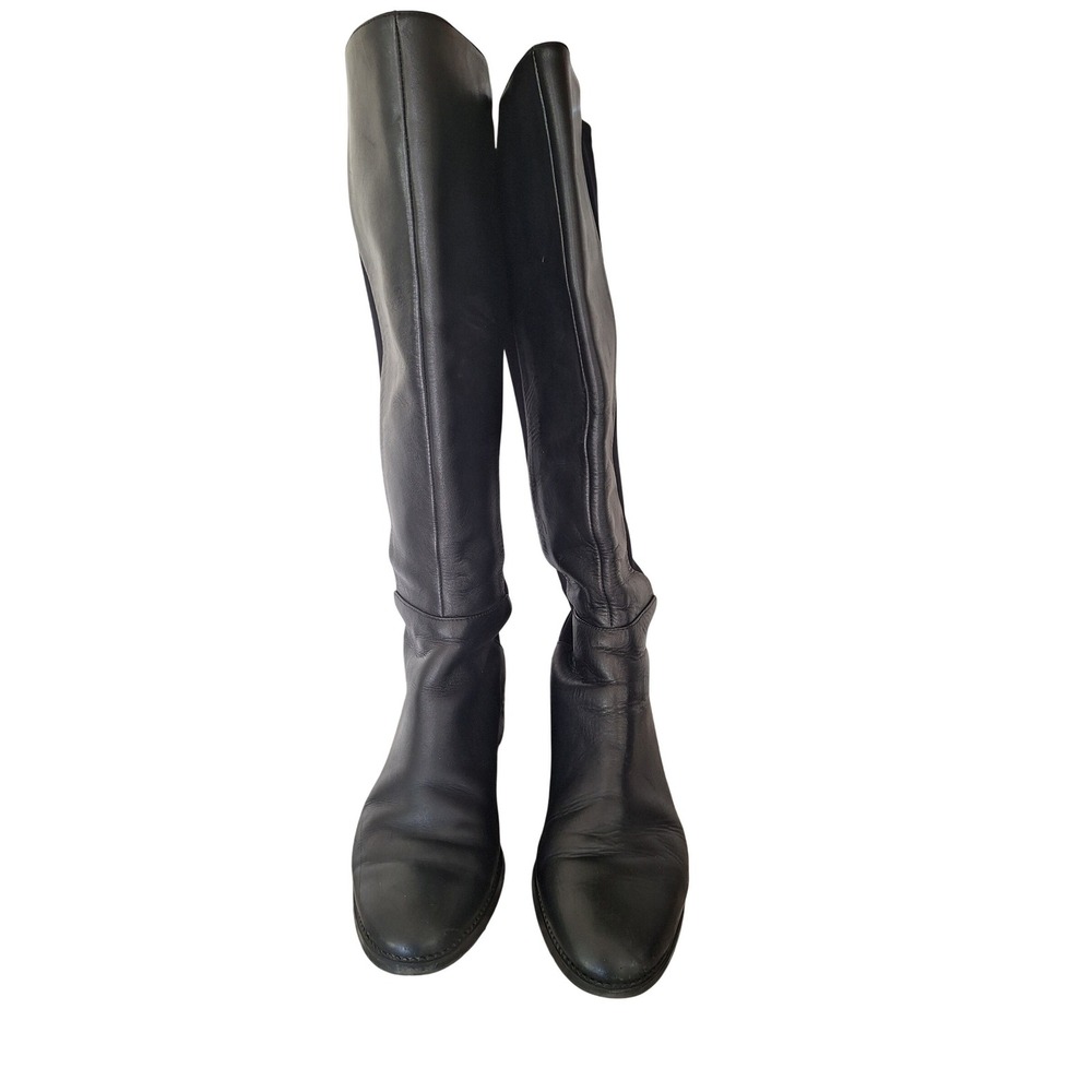 Tory Burch Women's Tall Boots Sz 6.5 Black Leather Stretch